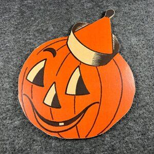 Vintage Halloween Cut-Out Decor Corkboard Reproduction Pumpkin JOL